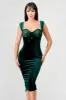 LUXE VELVET LACE SWEETHEART BODYCON MIDI DRESS sold by privy