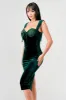 LUXE VELVET LACE SWEETHEART BODYCON MIDI DRESS sold by privy