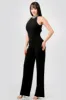 LUXE RHINESTONES EMBELLISHED NECK CREPE JUMPSUIT sold by privy