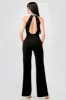 LUXE RHINESTONES EMBELLISHED NECK CREPE JUMPSUIT sold by privy