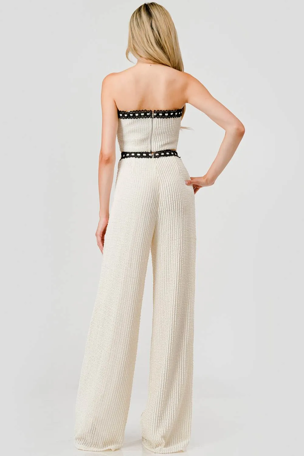 AS5078S / TEXTURE KNIT DRAWSTRING TRIM TUBE TOP & PANTS SET sold by privy product image thumbnail 3