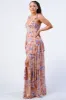 FLORAL SMOCKED CHIFFON RUFFLED MAXI DRESS sold by privy