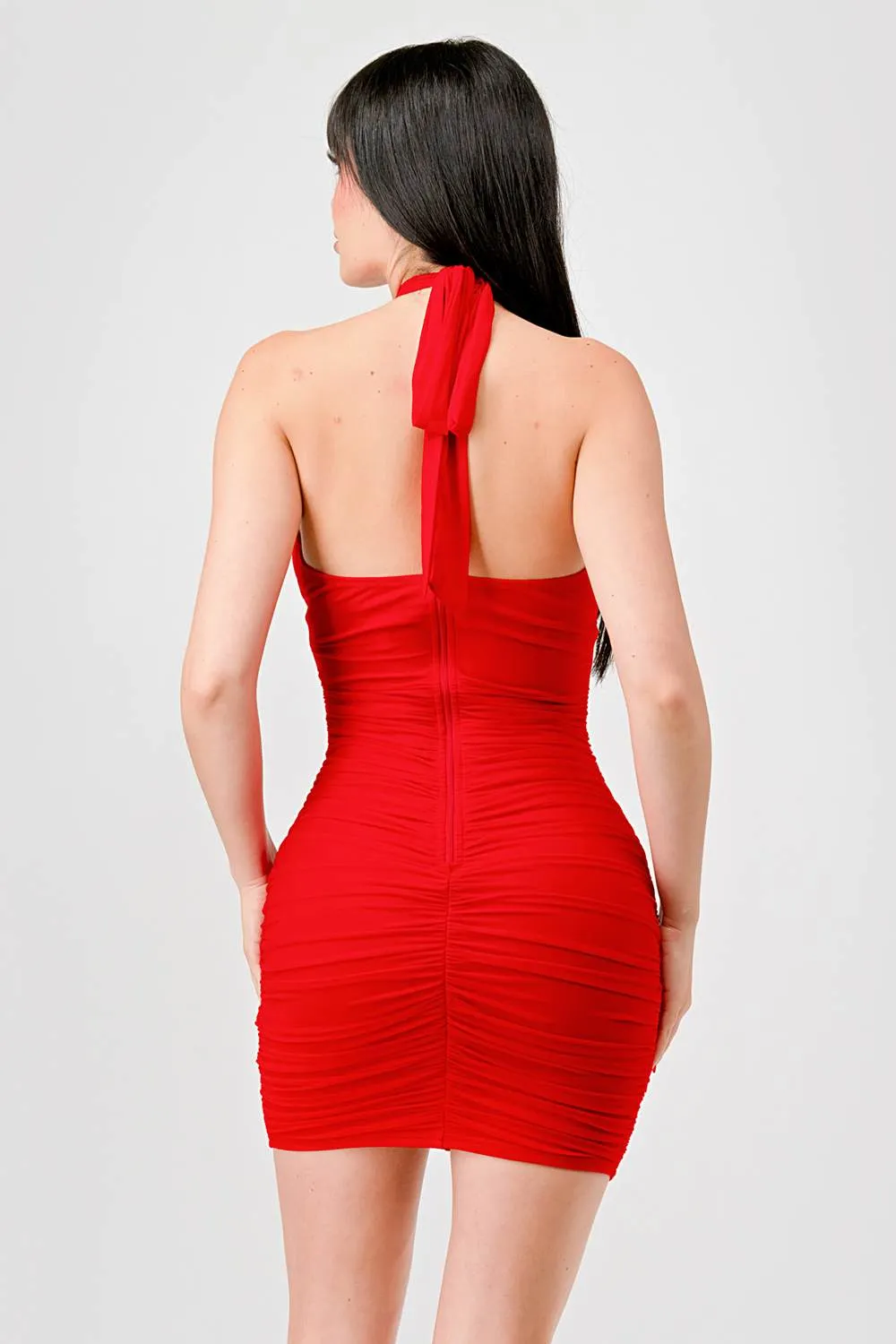 LUXE SEXY MESH HALTER GOLD BELT CUTOUT MINI DRESS sold by privy product image thumbnail 4