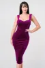 SEXY VELVET DRESS ALL OVER EMBELLISH MIDI DRESS sold by privy