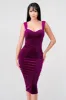 SEXY VELVET DRESS ALL OVER EMBELLISH MIDI DRESS sold by privy