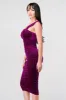 SEXY VELVET DRESS ALL OVER EMBELLISH MIDI DRESS sold by privy