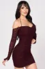 LUXE HOTFIT RHINESTONES MESH SWEETHEART MINI DRESS sold by privy
