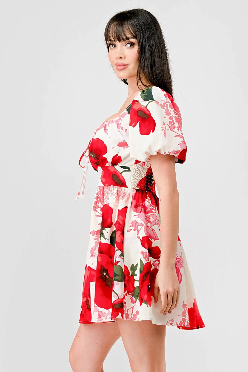 FLORAL SWEETHEART BUBBLE FIT & FLARE MINI DRESS sold by privy product image thumbnail 4