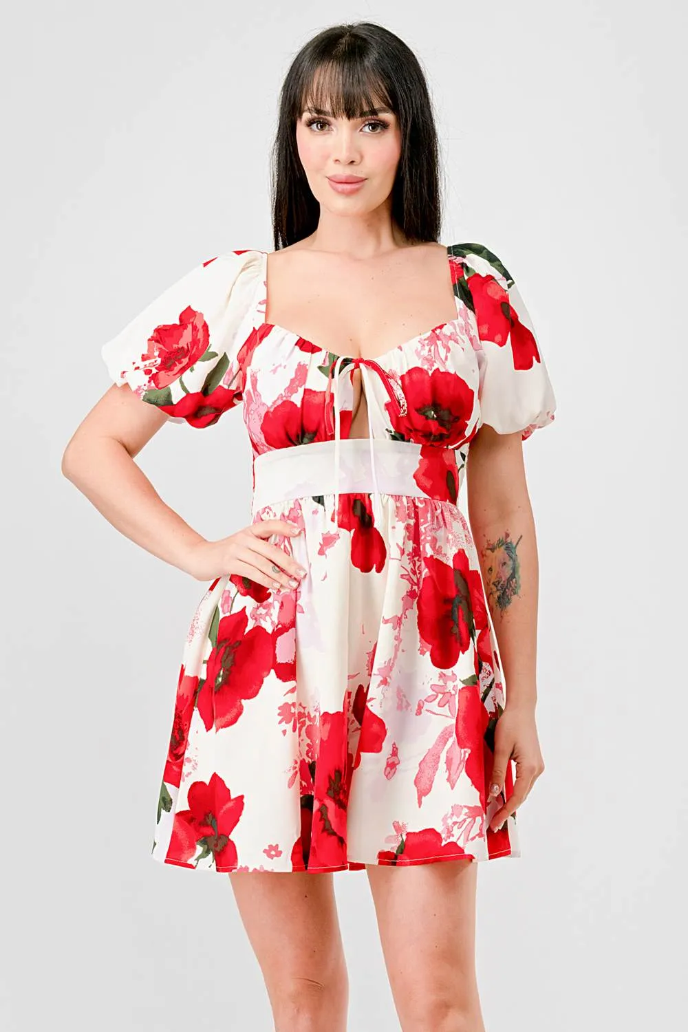 FLORAL SWEETHEART BUBBLE FIT & FLARE MINI DRESS sold by privy product image thumbnail 2