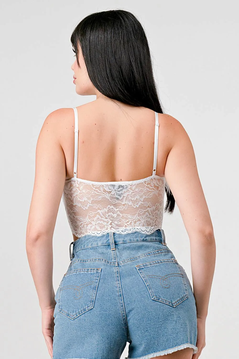 SEXY TECHNO CREPE SHEER LACE FLUFF BUSTIER TOP sold by privy product image thumbnail 4
