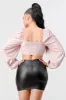 LUX COATING RUCHED SQUARE NECK CROP TOP sold by privy