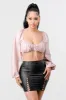 LUX COATING RUCHED SQUARE NECK CROP TOP sold by privy