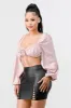 LUX COATING RUCHED SQUARE NECK CROP TOP sold by privy