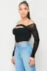 CUT-OUT RUCHED OFF SHOULDER CROPPED TOP sold by privy