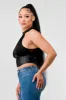 LUXE COATING RHINESTONES TRIM HALTER TANK TOP sold by privy