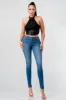 LUXE COATING RHINESTONES TRIM HALTER TANK TOP sold by privy