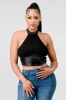 LUXE COATING RHINESTONES TRIM HALTER TANK TOP sold by privy