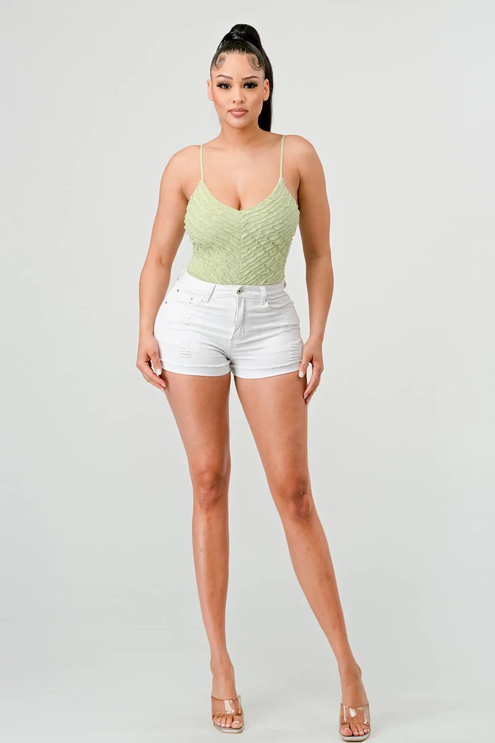 SEXY MESH TEXTURE CHEVRON PATTERN BODYSUIT sold by privy product image thumbnail 5