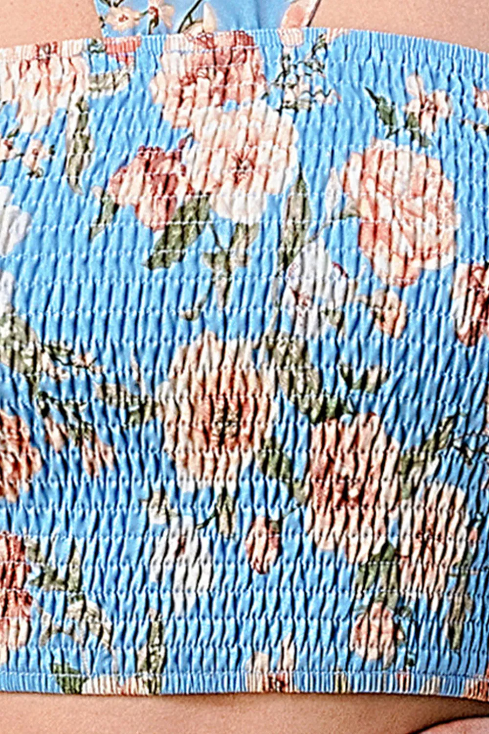 FLORAL HALTER SMOCKED TUBE TANK TOP sold by privy product image thumbnail 5