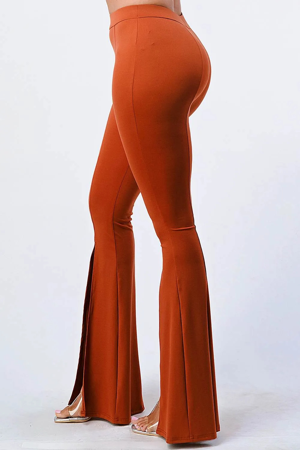 LUXE ELASTIC WAIST SLIT WIDE PANTS sold by privy product image thumbnail 4