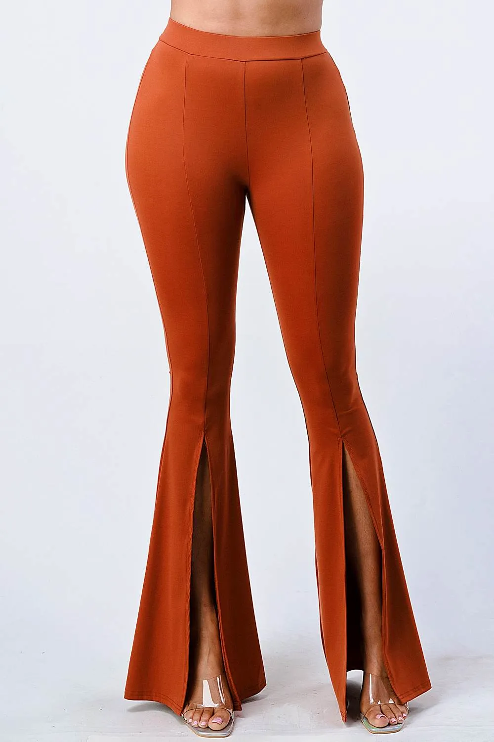 LUXE ELASTIC WAIST SLIT WIDE PANTS sold by privy product image thumbnail 2