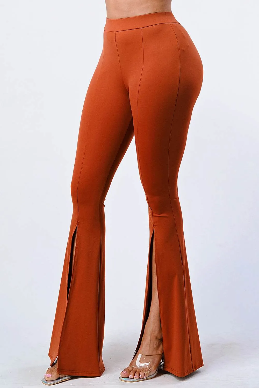 LUXE ELASTIC WAIST SLIT WIDE PANTS sold by privy product image thumbnail 3