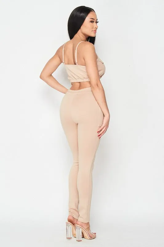 CROPPED CAMI AND JOGGERS SET WITH POCKET DETAILS sold by privy product image thumbnail 3