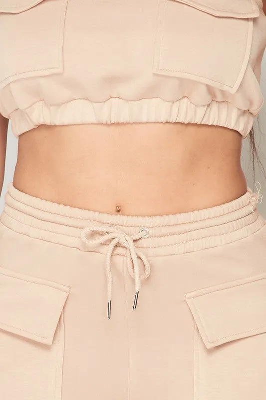 CROPPED CAMI AND JOGGERS SET WITH POCKET DETAILS sold by privy product image thumbnail 4