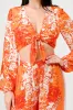 WOOLDOBBY KNOT TIE FRONT CROPPED TOP AND PANTS SET sold by privy