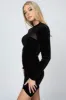 LUXE VELVET RHINESTONES SEE-THRU SHEER MINI DRESS sold by privy
