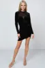 LUXE VELVET RHINESTONES SEE-THRU SHEER MINI DRESS sold by privy
