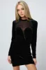 LUXE VELVET RHINESTONES SEE-THRU SHEER MINI DRESS sold by privy