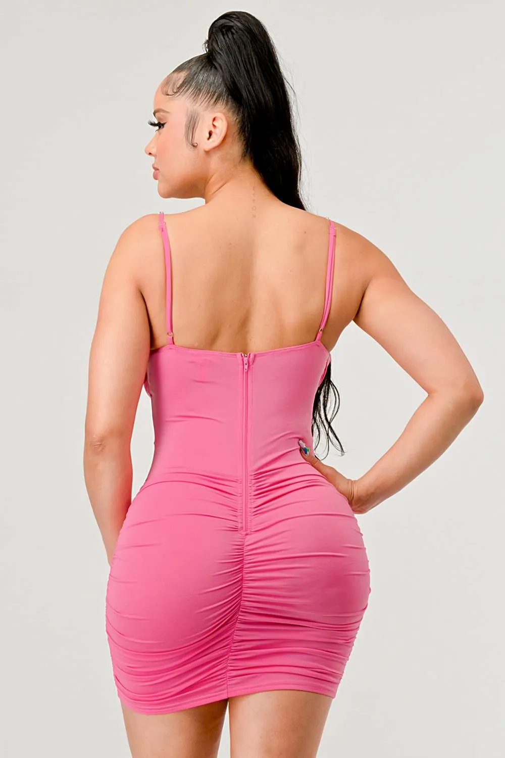 LUXE SWEETHEART COWL NECK RHINESTONES MINI DRESS sold by privy product image thumbnail 3