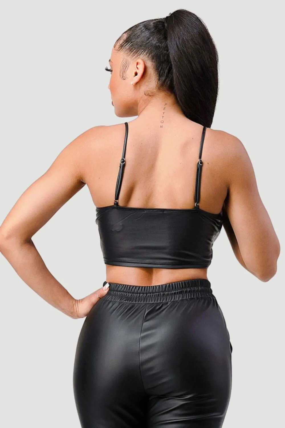 SEXY FAUX LEATHER CAMI HOOK CORSET BUSTIER TOP sold by privy product image thumbnail 4