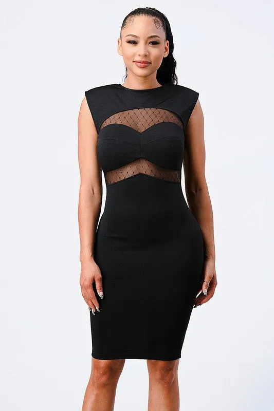 SOFT STRETCH FISHNET BODYCON DRESS sold by privy