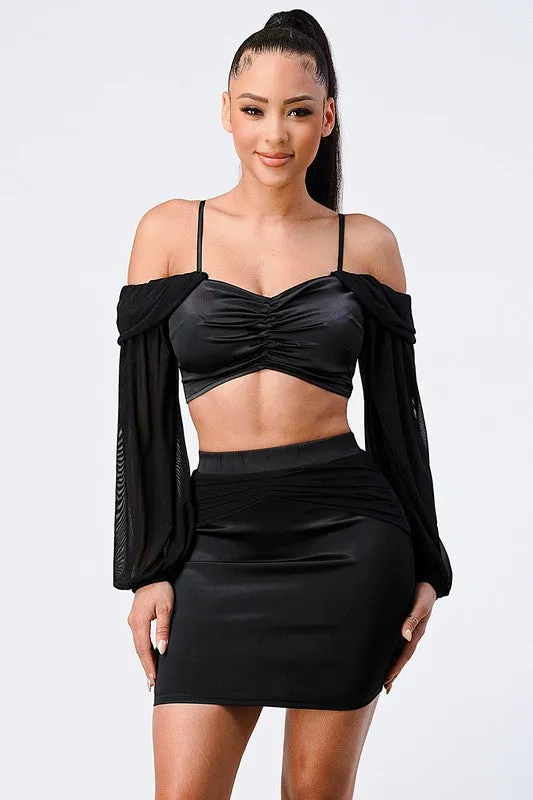 LUX MESH OFF SHOULDER SWEETHEART TOP & SKIRT SETS sold by privy product image thumbnail 2