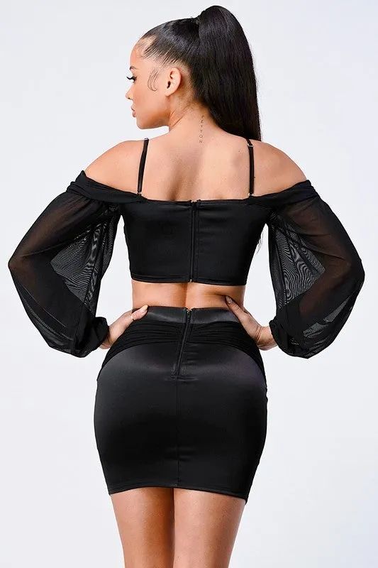 LUX MESH OFF SHOULDER SWEETHEART TOP & SKIRT SETS sold by privy product image thumbnail 4
