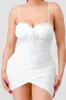 MESH RUFFLED SWEETHEART RUCHED BODYCON MINI DRESS sold by privy