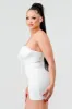 MESH RUFFLED SWEETHEART RUCHED BODYCON MINI DRESS sold by privy