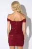 LUXE METALLIC KEHOLE OFF SHOULDER BODYCON MINI DRESS sold by privy