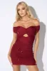 LUXE METALLIC KEHOLE OFF SHOULDER BODYCON MINI DRESS sold by privy