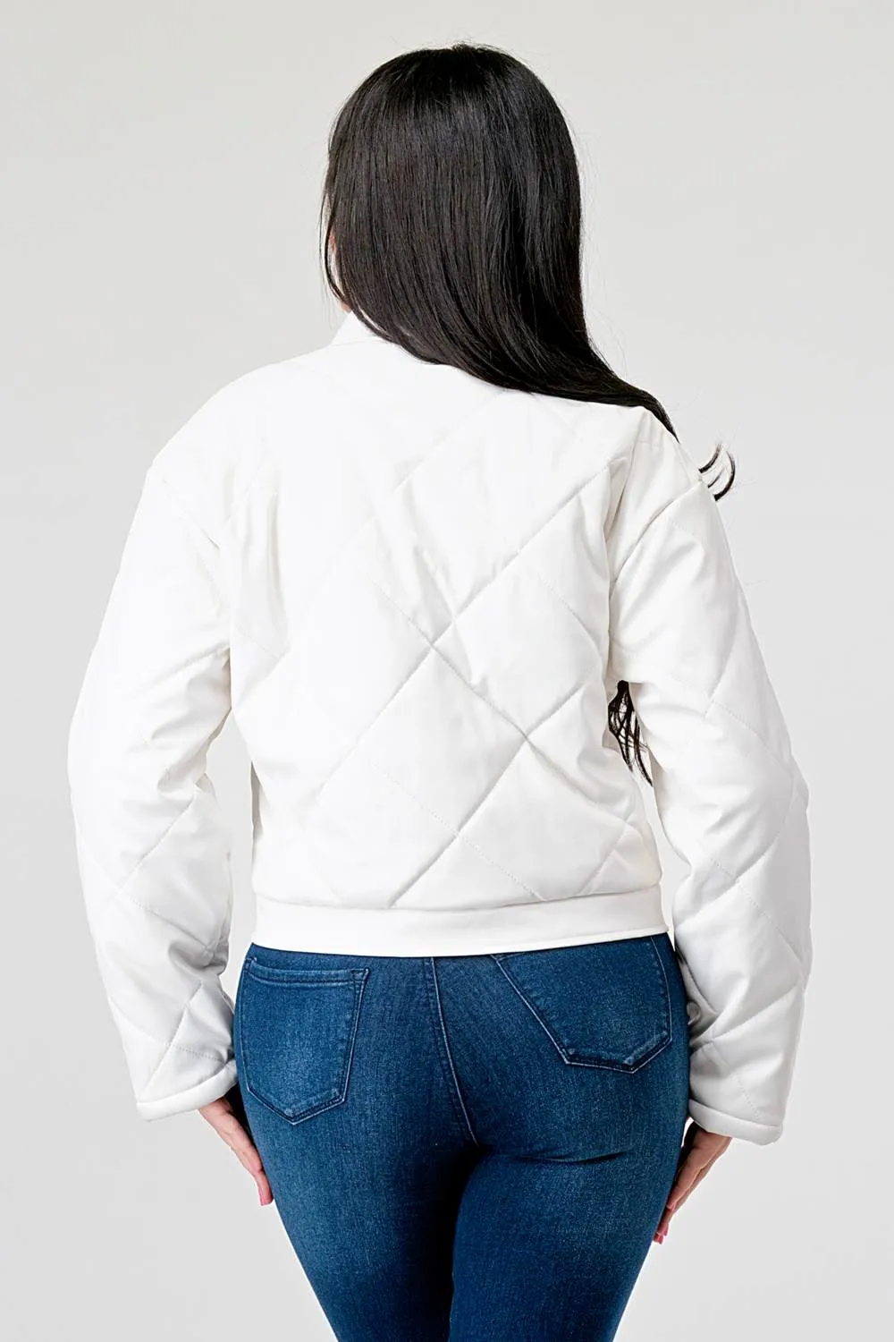 PLEATHER QULITED COLLARED LONG SLEEVE JACKET sold by privy product image thumbnail 3