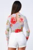 FLORAL PRINT SHEER MESH LONG SLEEVE BODYSUIT sold by privy