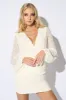 LUXE PATTERN LACE PEARL EMBELLISHED MINI DRESS sold by privy