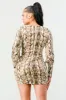 SEXY SNECK PYTHON TWIST FRONT DEEP-V MINI DRESS sold by privy