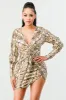 SEXY SNECK PYTHON TWIST FRONT DEEP-V MINI DRESS sold by privy