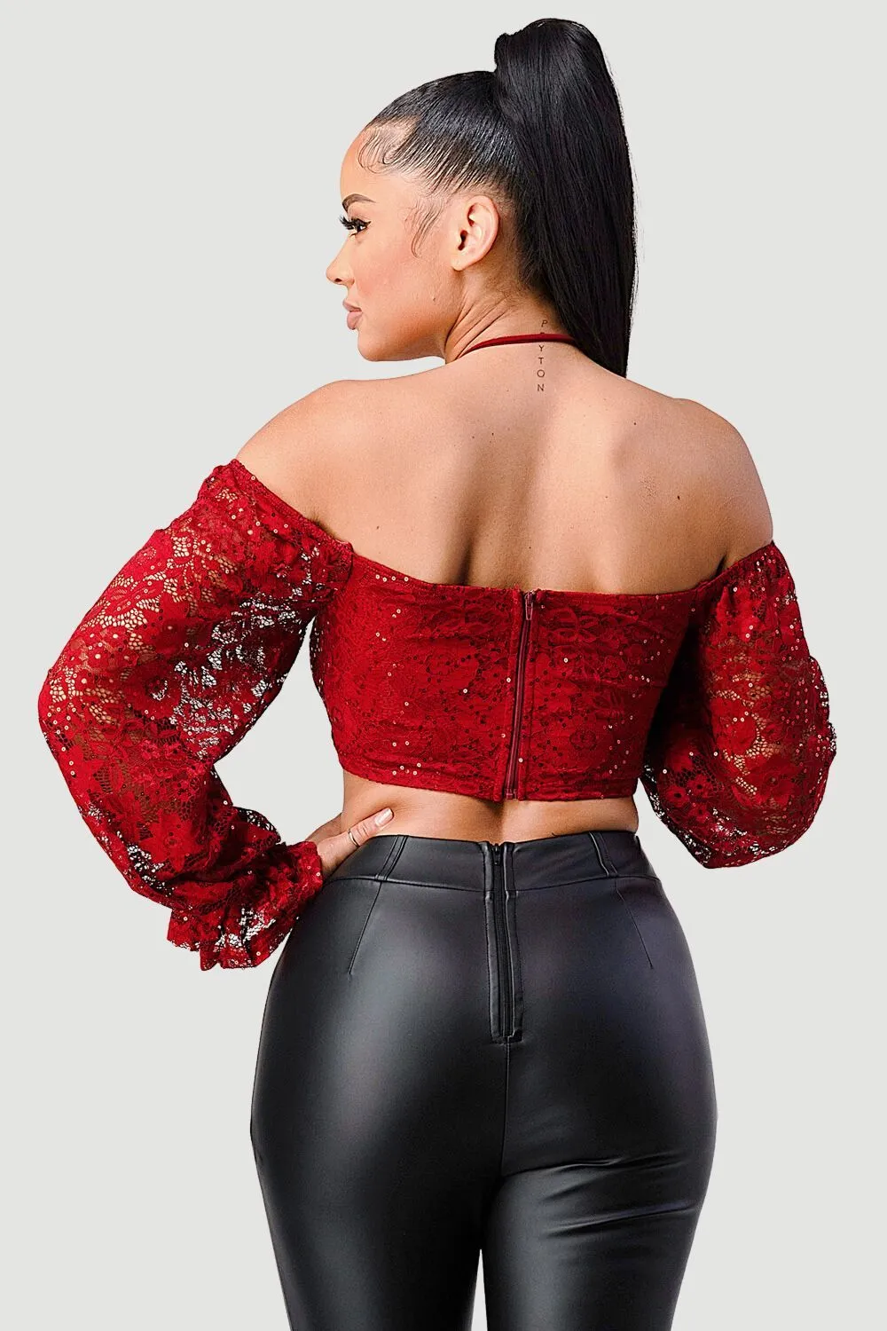 PT41609N / SEXY OFF SHOULDER FRONT SHIRRING HALTER TOP sold by privy product image thumbnail 4