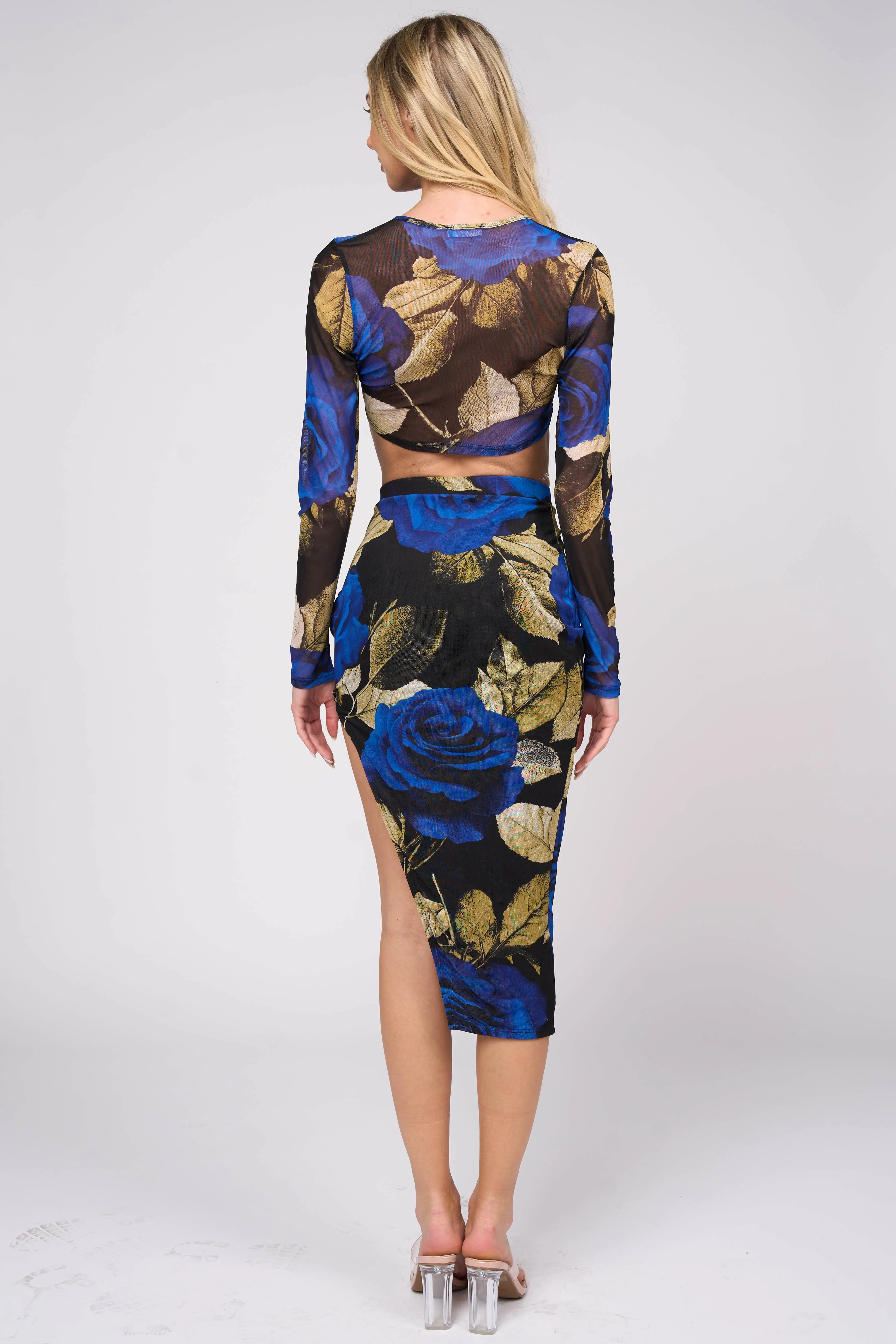 ROMANTIC FLORAL PRINT MESH CROP TOP & SKIRT SETS sold by privy product image thumbnail 4