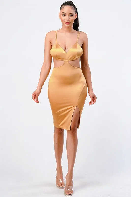 PD71910H-W / HEAVY STRETCH SATIN SWEETHEART CUTOUTS SHORT DRESS sold by privy product image thumbnail 4