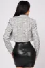 LUXE STRETCH TWEED GOLD PEARL BUTTON CROP BLAZER sold by privy